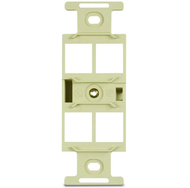 Leviton 41087-QIP Ivory 4-Port Multimedia Duplex Wallplate Insert Leviton 41087-QIP
