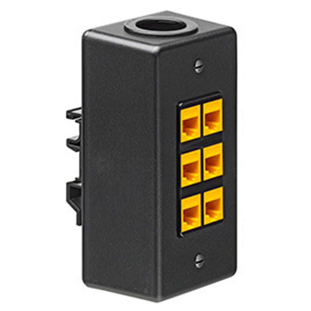 Leviton 41089-6DN QuickPort 6-Port DIN Rail-Mount Box, Black Leviton 41089-6DN