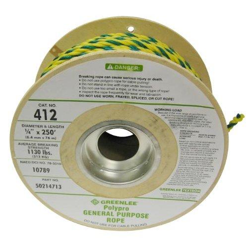 Greenlee 412 1130 lbs Poly Pro Pull Rope - Length: 250ft Greenlee 412