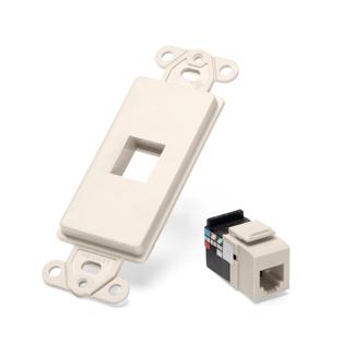 Leviton 41638-T Wallplate Insert Kit, Lt Almond Leviton 41638-T