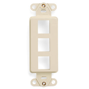 Leviton 41643-T Multimedia Decora Insert, 3-Port, Light Almond Leviton 41643-T