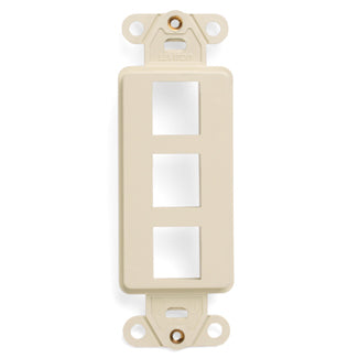 Leviton 41643-T Multimedia Decora Insert, 3-Port, Light Almond Leviton 41643-T