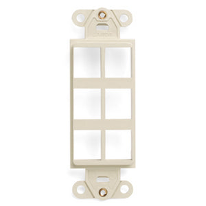 Leviton 41646-T Almond 6 Port Multimedia Decora Insert Leviton 41646-T