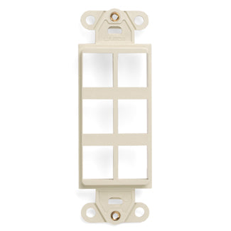 Leviton 41646-T Almond 6 Port Multimedia Decora Insert Leviton 41646-T