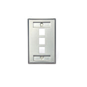 Leviton 43080-1L3 1-Gang, 3-Port Wallplate, SS Leviton 43080-1L3