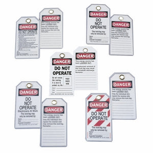 Ideal 44-830 Heavy-Duty Lockout Tags - White, 5 per Pack Ideal 44-830