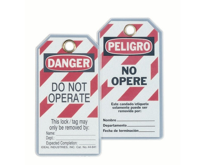 Ideal 44-841 Bilingual Lockout Tags Ideal 44-841