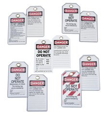 Ideal 44-848 Heavy-Duty Lockout Tags - White, 25 per Pack Ideal 44-848