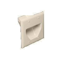 DataComm Electronics 45-0002-LA Recessed Plate, 2-Gang, Light Almond DataComm Electronics 45-0002-LA