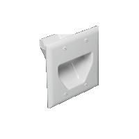 DataComm Electronics 45-0002-WH Recessed Plate, 2-Gang, White DataComm Electronics 45-0002-WH