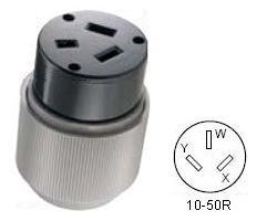 Eaton Arrow Hart 4526N 50 Amp, 125/250V, Straight Blade Connector, Black  Eaton Arrow Hart 4526N