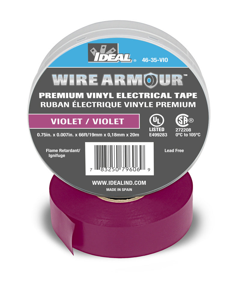 Ideal 46-35-VIO Vinyl Coding Tape, Violet, 3/4