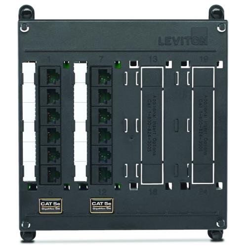Leviton 476TM-512 Patch Panel, Twist & Mount, 12 Port, CAT 5e, 7