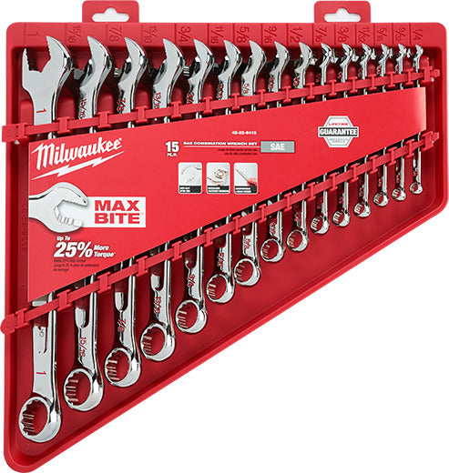 Milwaukee 48-22-9415 15pc Combination Wrench Set - SAE Milwaukee 48-22-9415