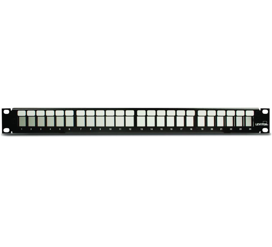 Leviton 49255-H24 Patch Panel, QuickPort, High-Density, 24-Port, 1RMU, 1.75