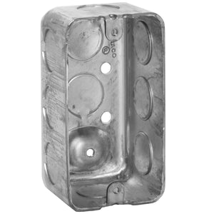 Appleton 4SSL12DR Handy Box, 2-1/8" Deep, 1/2" KOs, Drawn, Metallic Appleton 4SSL12DR