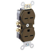 Leviton 5028 15 Amp Duplex Receptacle, 250V, 6-15R, Brown, Commercial Spec Grade Leviton 5028
