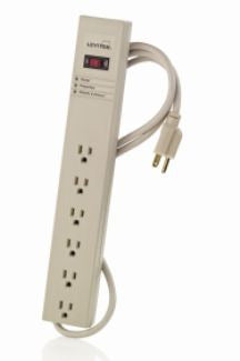 Leviton 5100-S15 15A, 120V, 6 Outlet Power Strip, 15ft Cord Leviton 5100-S15