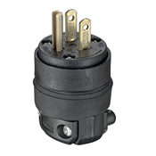 Leviton 515PR 15 Amp Plug, 125V, 5-15P, Rubber, Black, Commercial Grade Leviton 515PR