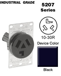 Leviton 5207-S10 30 Amp Flush Mount Receptacle, 125/250V, 10-30R, Non-Grounding Leviton 5207-S10