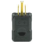 Leviton 5256-VB 15 Amp Plug, 125V, 5-15P, Nylon, Black, Industrial Grade, Python Leviton 5256-VB