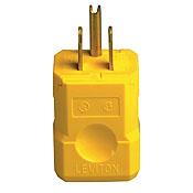 Leviton 5256-VY 15 Amp Plug, 125V, 5-15P, Nylon, Yellow, Industrial Grade, Python Leviton 5256-VY