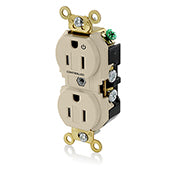 Leviton 5262-S1I Controlled Duplex Receptacle, 1 Plug Controlled, Ivory Leviton 5262-S1I