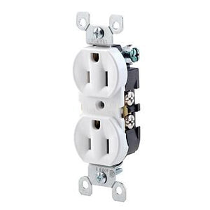 Leviton 5320-WCP Duplex Receptacle, 15A, 125V, White, 5-15R Leviton 5320-WCP
