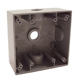 Hubbell-Raco 5333-0 WP Outlet Box, 2-Gang, Depth: 2", (3) 1/2" Hubs Hubbell-Raco 5333-0
