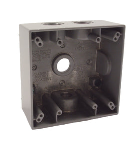 Hubbell-Raco 5335-0 WP Outlet Box, 2G, Depth: 2", (4) 1/2" Hubs Hubbell-Raco 5335-0