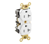 Leviton 5362-W Duplex Receptacle, 20A, 125V, White, Heavy Duty, Back/Side Wired Leviton 5362-W