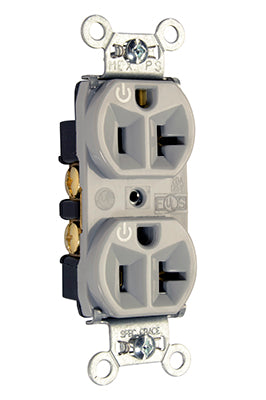 Pass & Seymour 5362CD-GRY 20A DUAL CONT DUP RECP GRY Pass & Seymour 5362CD-GRY
