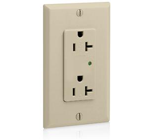 Leviton 5380-I Decora Duplex Receptacle, 20A, 125V, Surge, Ivory Leviton 5380-I