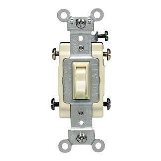 Leviton 54504-2T 4-Way Framed Toggle Switch, 20A, 120/277V, Lt Almond, Commercial Leviton 54504-2T