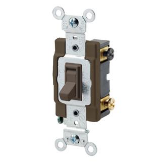 Leviton 54504-2 4-Way Switch, Framed Toggle, 15A, 120/277V, Brown, Side Wired Leviton 54504-2