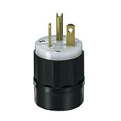 Leviton 5466-C 20 Amp Plug, 250V, 6-20P, Nylon, Black/White, Industrial Grade Leviton 5466-C
