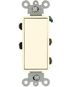 Leviton 5602-2T Double-Pole Decora Switch, 15A, 120/277V, Light Almond, Residential Leviton 5602-2T