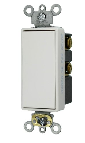 Leviton 56081-2W Momentary Decora Switch, 1P, Double Throw, Center OFF, 3A, 24V, White Leviton 56081-2W