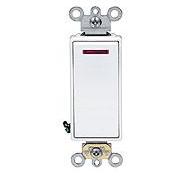 Leviton 5633-2W 3-Way Illuminated Decora Switch, 20A, 120, White, LIT WHEN OFF Leviton 5633-2W