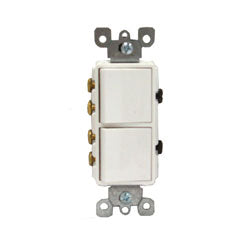 Leviton 5643-W 15A, 120V Comb. Decora Rocker (2) Switch, 3-Way, White Leviton 5643-W