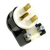Leviton 5666-CA 15 Amp Angled Plug, 250V, 6-15P, Nylon, Black/White, Industrial Grade Leviton 5666-CA