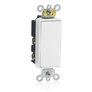 Leviton 5685-2W Decora Switch, 15A, 120/277V, Maintained, 1-Pole, Double Throw, White Leviton 5685-2W