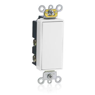 Leviton 5685-2W Decora Switch, 15A, 120/277V, Maintained, 1-Pole, Double Throw, White Leviton 5685-2W