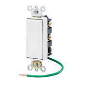 Leviton 5686-2W Decora Switch, 15A, 120/277V, Maintained, 2-Pole, Double Throw, White Leviton 5686-2W