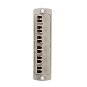 Leviton 5F100-2IL Molded Plate, Beige, Multi-Mode, OM1, Duplex LC, 12 Fibers Leviton 5F100-2IL