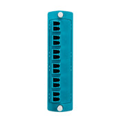 Leviton 5F100-2QL Molded Plate, Aqua, Multi-Mode Laser Optimized OM3/4, Duplex LC, 12 Fibers, Ceramic Sleeve Leviton 5F100-2QL