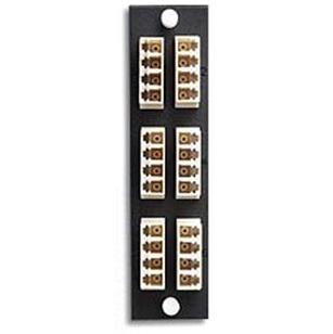 Leviton 5F100-4IL Adapter Plate, 24 Fibers, Black Leviton 5F100-4IL