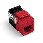 Leviton 5G108-RC5 Snap-In Connector, GigaMax 5e, CAT 5e, 8P8C, Channel-Rated, Crimson Leviton 5G108-RC5