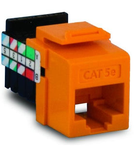 Leviton 5G108-RO5 Snap-In Category 5e Connector, Orange Leviton 5G108-RO5