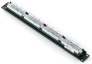 Leviton 5G596-U24 Patch Panel, Flat 110-Style, 1RU, 24-Port, Category 5e Leviton 5G596-U24